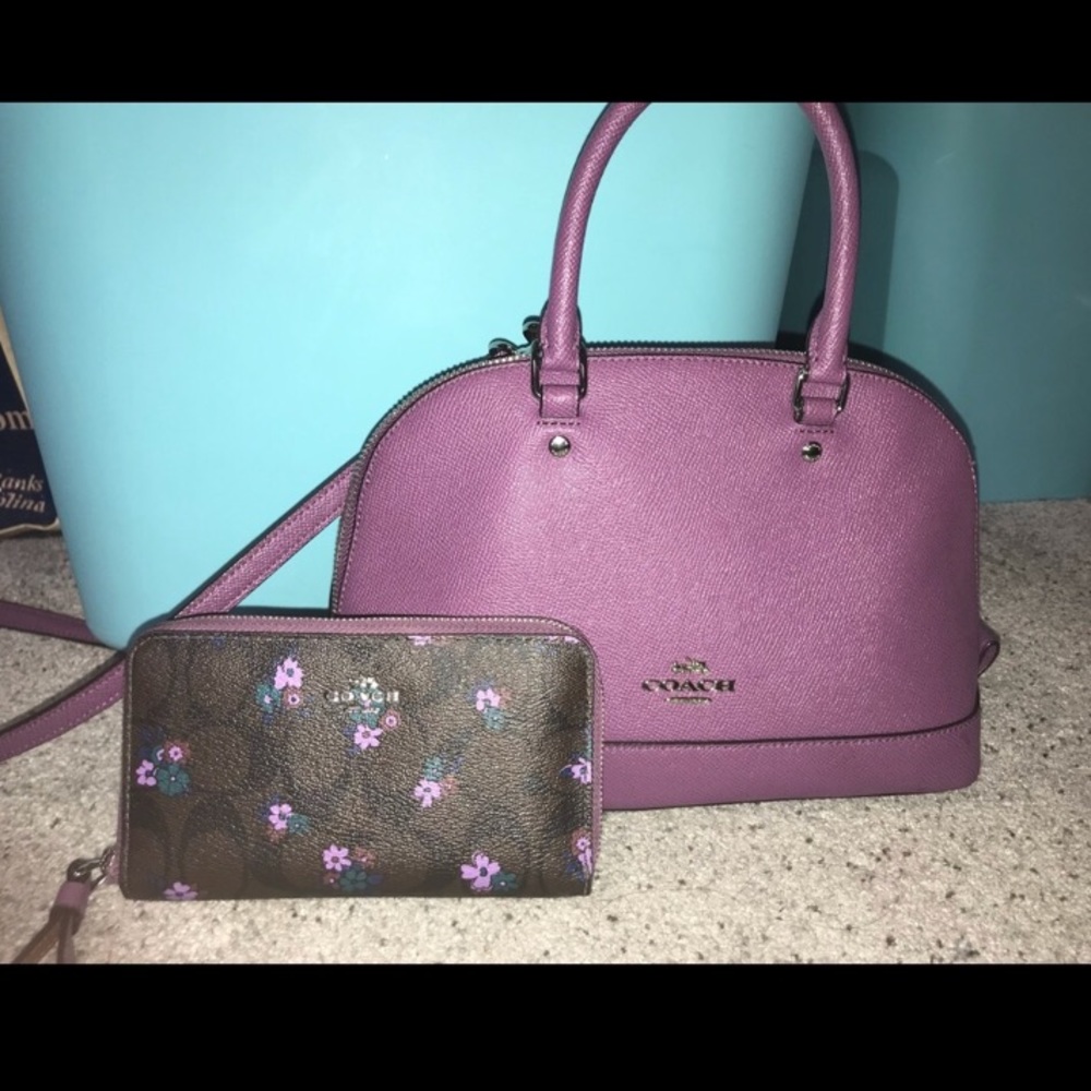 Coach Purple Purse and Wallet